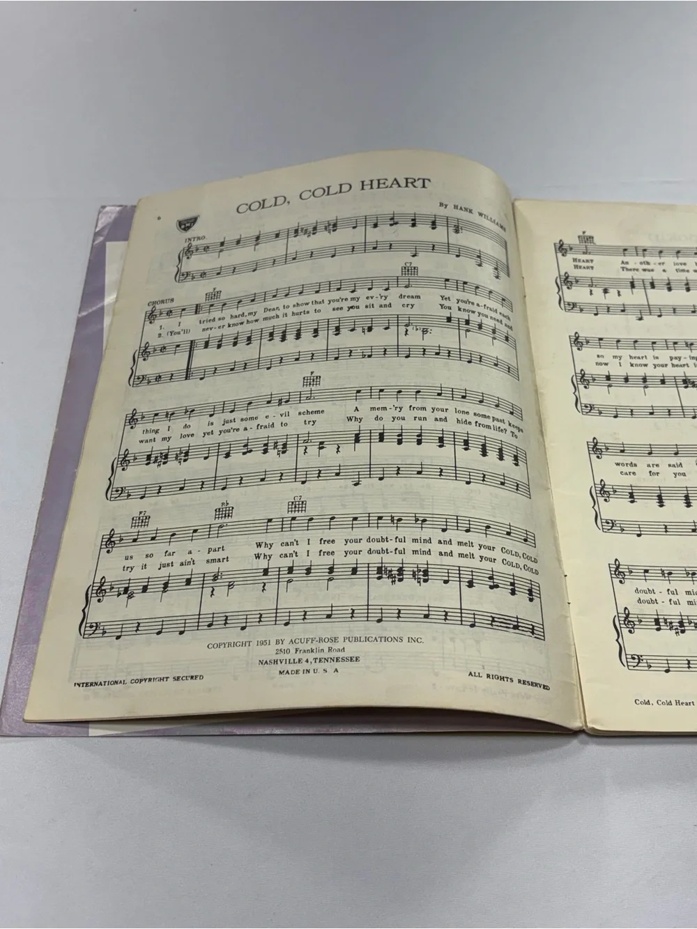 Hank Williams Favorite Songs Sheet Music Folio Songbook 1953 Country Vintage